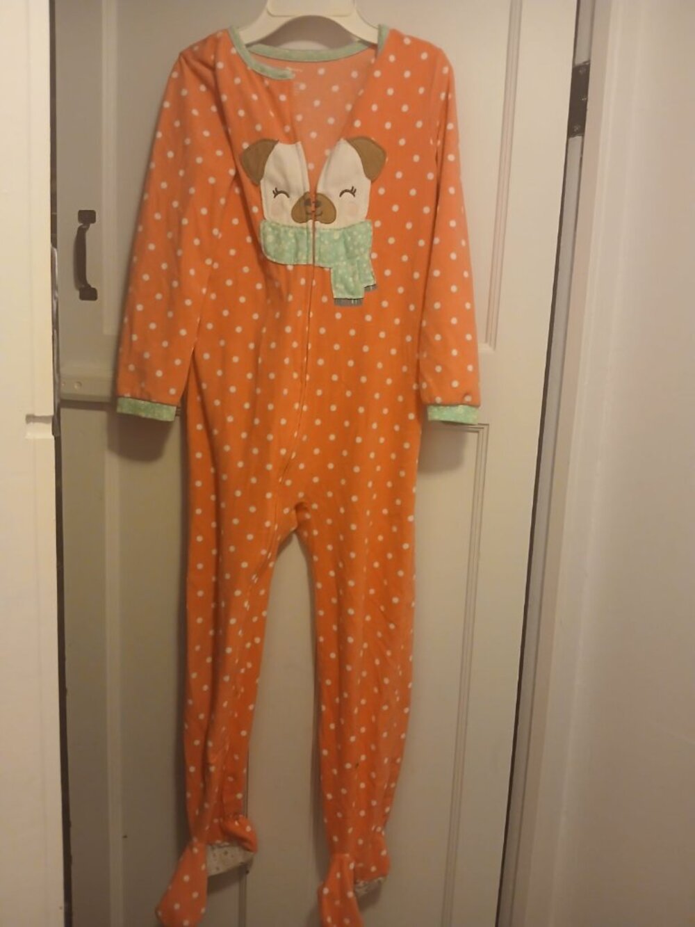 Carters Girls 8 pink Dog One Piece Pajamas